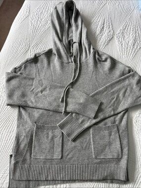 a new day Heather Gray Hooded Crewneck Sweater
